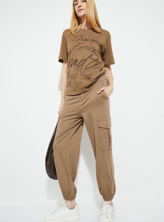 ALAYA F x URB_N Women Textured Cargo Joggers