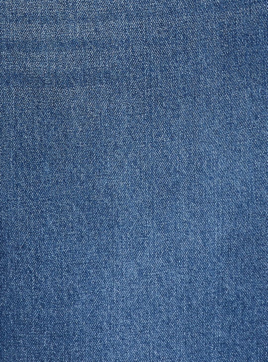 ALAYA F x URB_N Whiskered Denim Midi Skirt