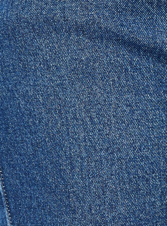 Women Washed High Rise Mom Fit Jeans