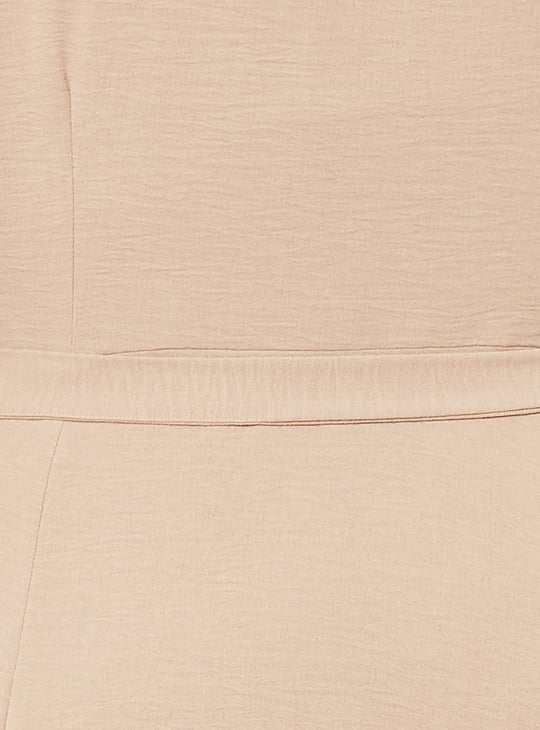 Women Textured Belted Midi Dress