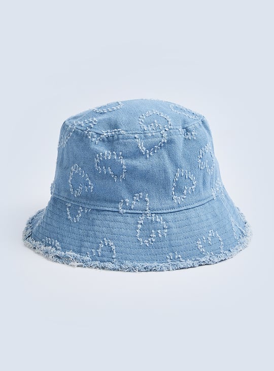 Girls Frayed Bucket Hat