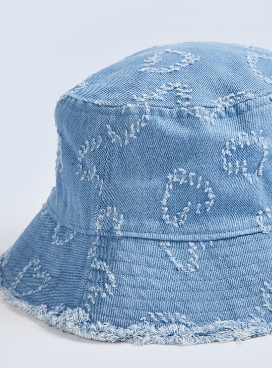Girls Frayed Bucket Hat