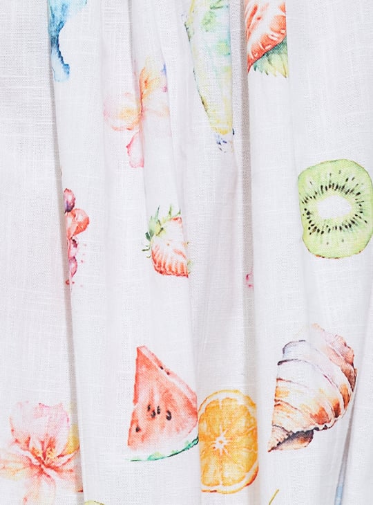 URB_N Women Printed Flared Midi Skirt