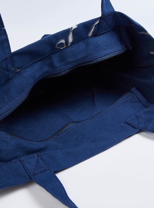 Women Bow Print Shopper Bag