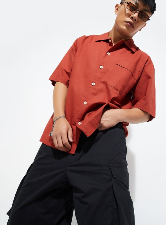 Buy URB_N Men Textured Oversized Fit Shirt Online at just Rs