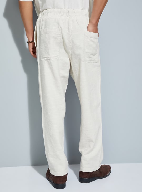 URB_N Men Textured Comfort Fit Trousers