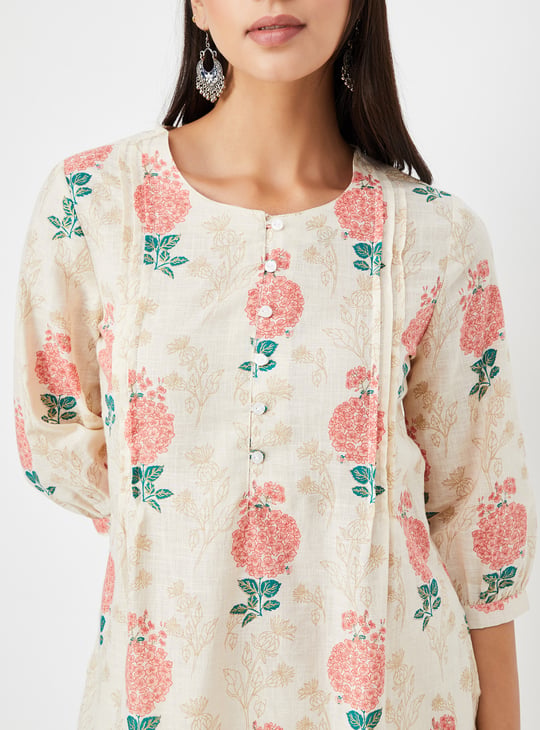 Women Floral Print Short Kurti