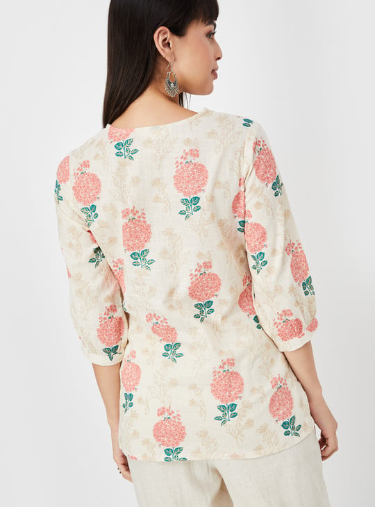 Women Floral Print Short Kurti