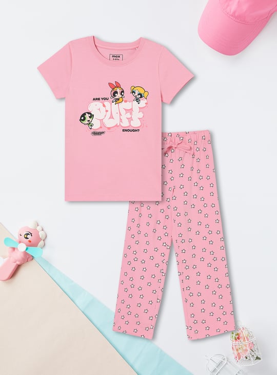 Girls Powerpuff Girls Printed Sleepwear Set