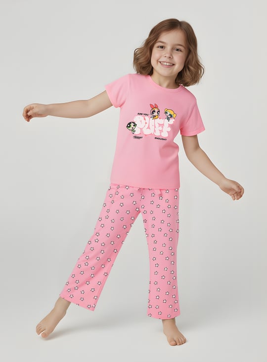 Girls Powerpuff Girls Printed Sleepwear Set