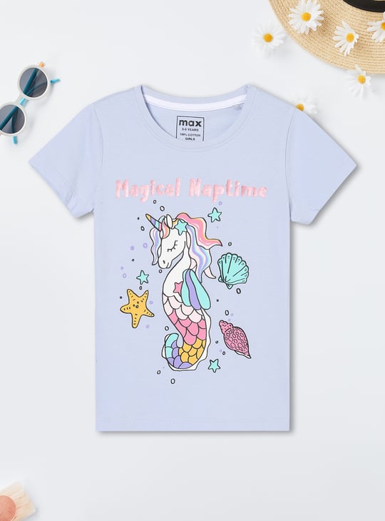 Girls Unicorn Print PJ Set