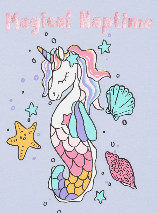 Girls Unicorn Print PJ Set