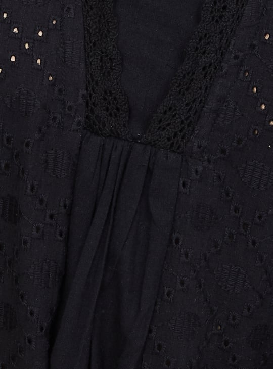 Women Lace Panel Straight Kurta | Lace