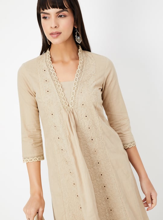 Women Embroidered A-line Kurta