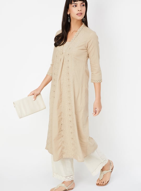 Women Embroidered A-line Kurta