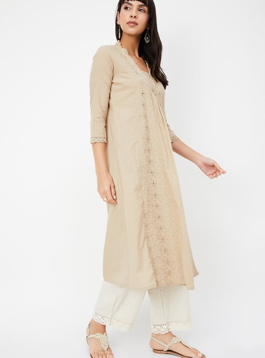 Women Embroidered A-line Kurta