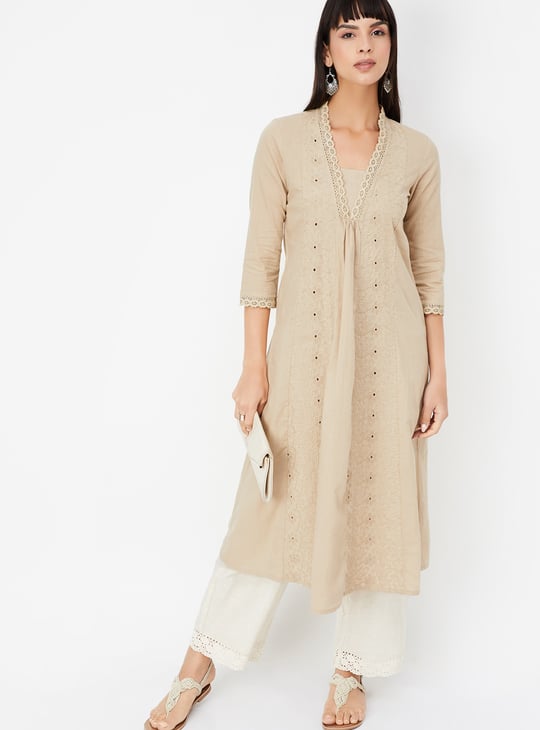 Women Embroidered A-line Kurta