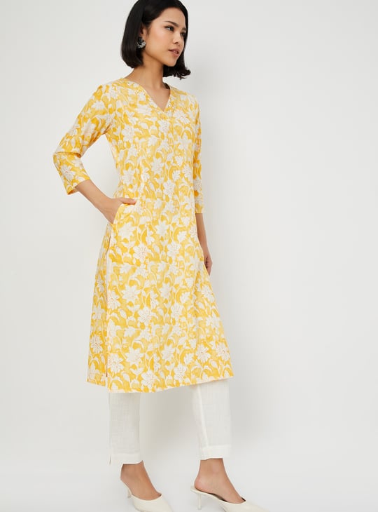 Women Floral Print Straight Kurta Set