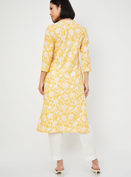 Women Floral Print Straight Kurta Set