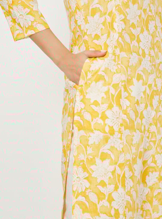 Women Floral Print Straight Kurta Set