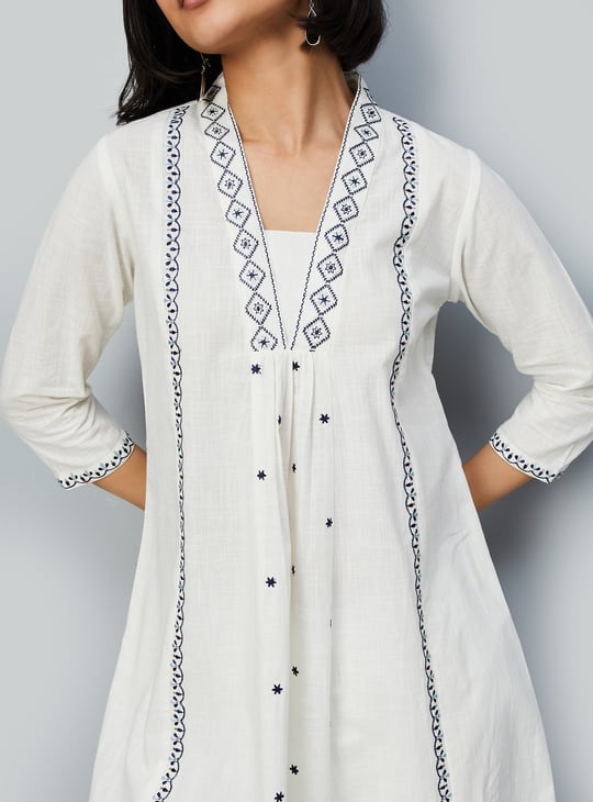 Women Embroidered A-line Kurta Set