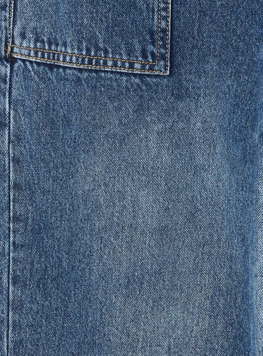 Girls Washed Belted Slim Fit Jeans