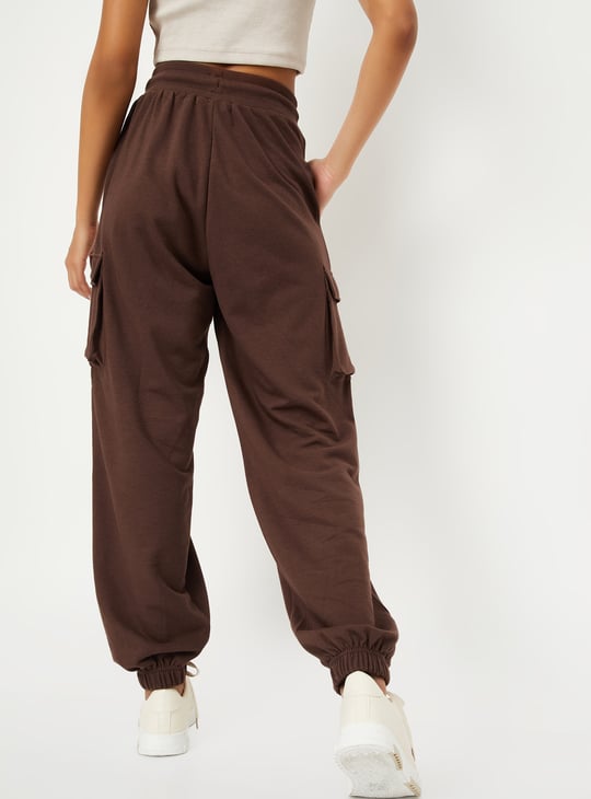 Women Solid Athleisure Cargo Joggers