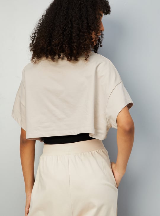 Women Striped Sports Crop Top with Camisole