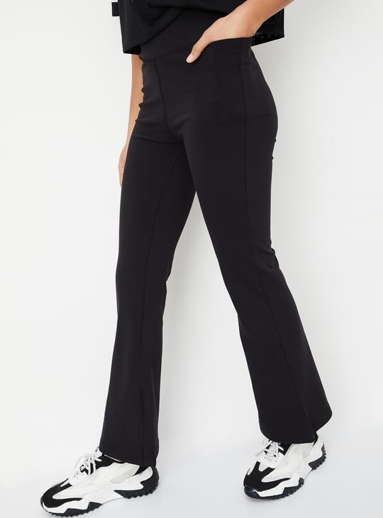 Women Solid Flared Tights