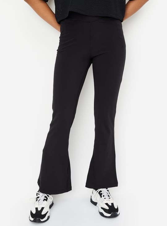 Women Solid Flared Tights