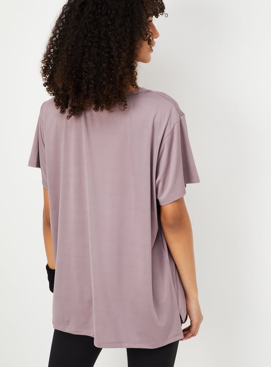 Women Solid Oversized Sports T-shirt | Solid