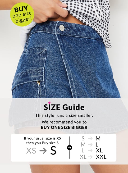 Women Rinsed Denim Skort