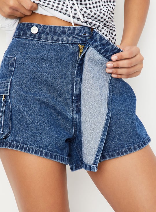 Women Rinsed Denim Skort