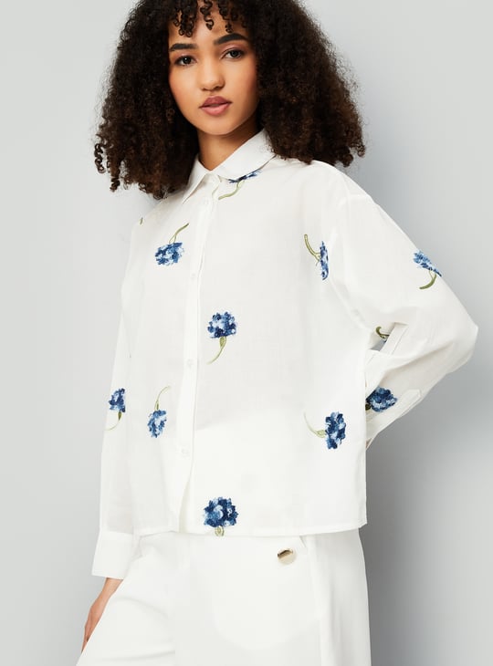 Women Floral Embroidered Shirt