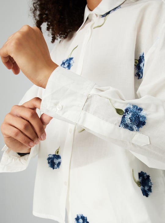 Women Floral Embroidered Shirt