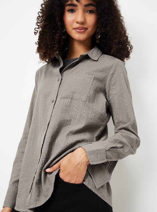 Women Seersucker Regular Fit Shirt