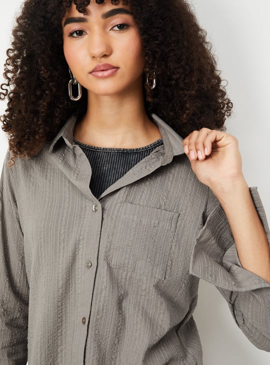 Women Seersucker Regular Fit Shirt