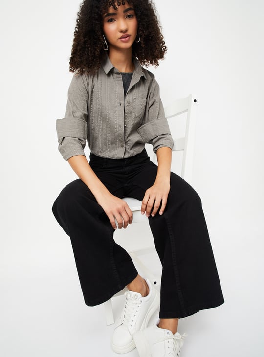 Women Seersucker Regular Fit Shirt