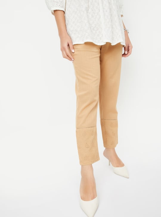 Women Schiffili Embroidered Straight Pants