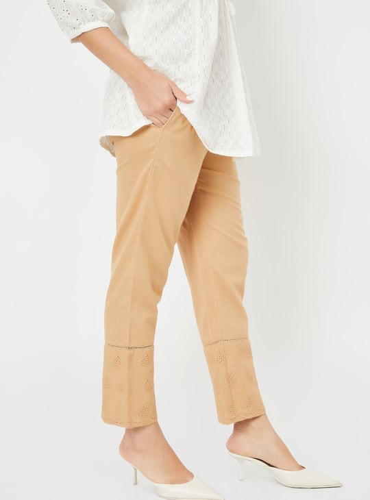 Women Schiffili Embroidered Straight Pants