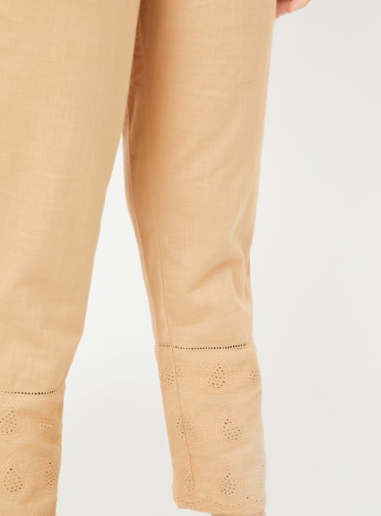 Women Schiffili Embroidered Straight Pants