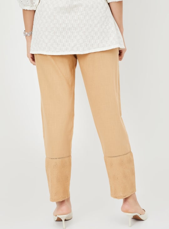 Women Schiffili Embroidered Straight Pants