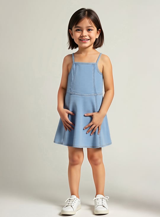 Girls Washed Denim Dress
