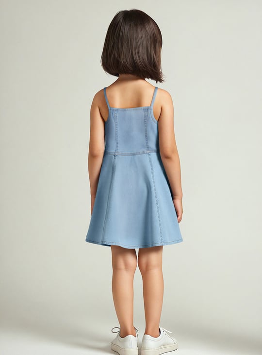 Girls Washed Denim Dress