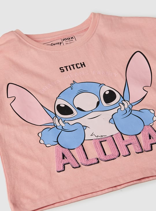 Girls Lilo & Stitch Print T-shirt