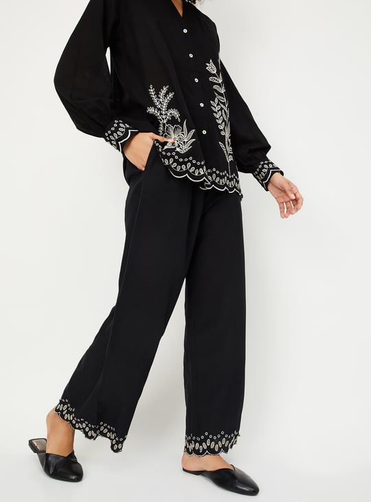 Women Embroidered Palazzos