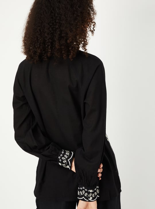 Women Embroidered Tunic | Black | Embroidered