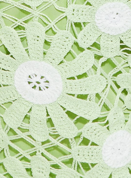 URB_N Women Floral Crochet Knit Top