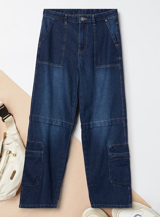 Boys Washed Cargo Jeans