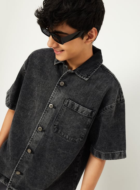 Boys Washed Denim Shirt